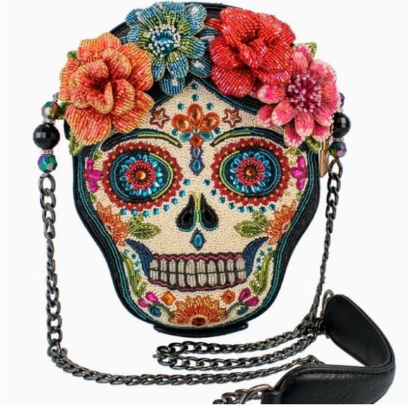 MARY FRANCES BELLA NOCHE SUGAR SKULL HANDBAG - Picture 1 of 6